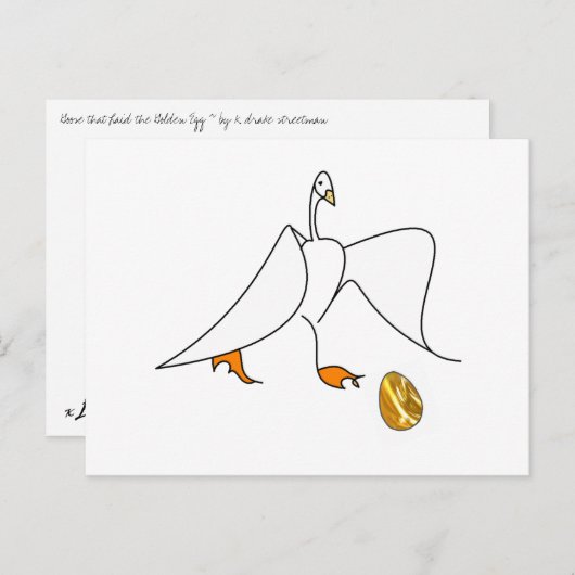 Gouden Gans Briefkaart (Voorkant / Achterkant)
