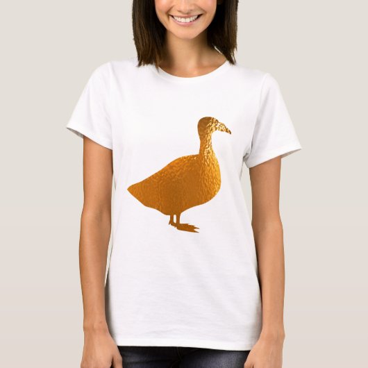 Gouden ganzen Vrouwen Basic T-shirt (Voorkant)