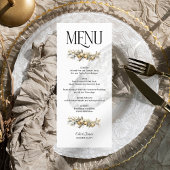 Gouden Garland Holly en Ornamenten Kerstbruiloft Menu