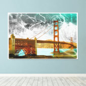 gouden gate bridge energy in san francisco canvas afdruk (Insitu (Houten vloer))