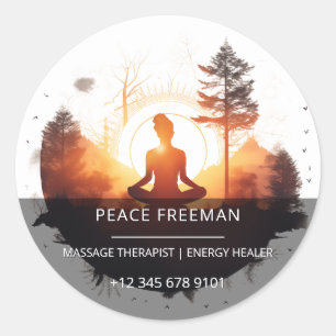 Gouden Gateway   Zonsondergang Meditatie Ronde Sticker