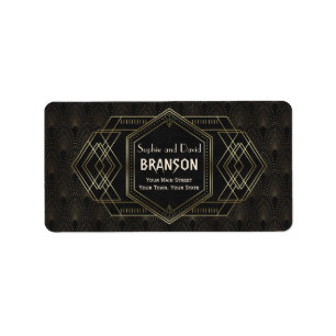 Gouden Gatsby-huwelijk met vintage uitstraling Etiket