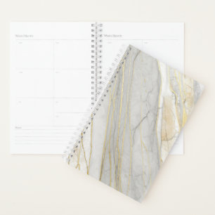 Gouden Geaderde Carrara Marmer Textuur Planner