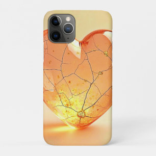 Gouden Gebarsten Hart Gloei iPhone 11 Pro Hoesje