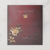 Gouden gebladerte vintage trouwplaats kaart (Buitenkant ongevouwen)