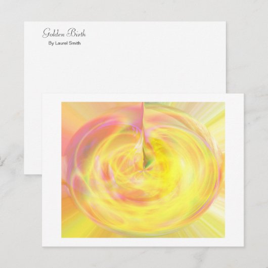 Gouden Geboorte Aankondigingskaart (Voorkant / Achterkant)