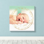 Gouden Geboorteaankondiging Keepsake Edelsteen Fot Canvas Afdruk (Insitu (Houten vloer))