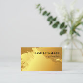 Gouden Geborstelde Achtergrond Visitekaartje (Staand voorkant)