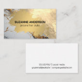 Gouden Geborstelde Marmeren Achtergrond Visitekaartje (Voorkant / Achterkant)