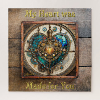 Gouden Gebrand Glas Hart Steampunk Serie Legpuzzel