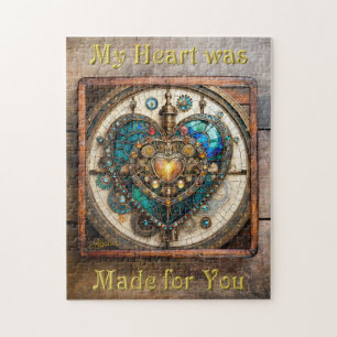 Gouden Gebrand Glas Hart Steampunk Serie Legpuzzel