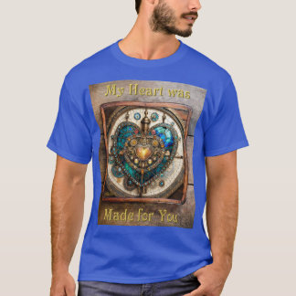 Gouden Gebrand Glas Hart Steampunk Serie T-shirt