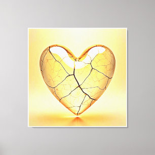 Gouden Gebroken Hart Kunst Canvas Afdruk