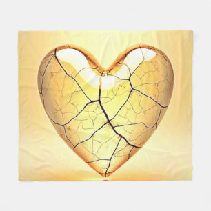 Gouden Gebroken Hart Kunst Fleece Deken