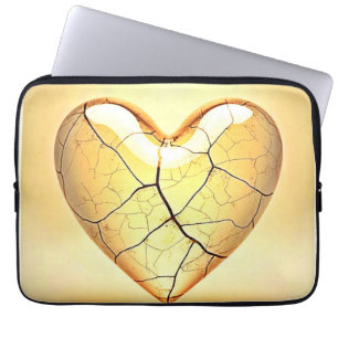 Gouden Gebroken Hart Kunst Laptop Sleeve