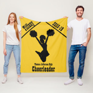Gouden Geel en Zwart Cheerleader Fleece Deken