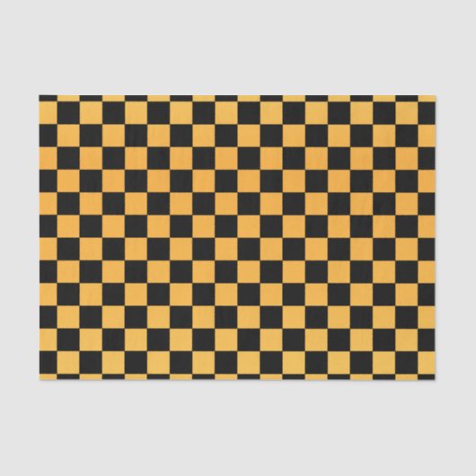 Gouden Geel en Zwart Cheques Tissuepapier (Voorkant)