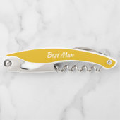 Gouden Geel Gepersonaliseerde bruiloft Beste Man Kurkentrekker (Voorkant)