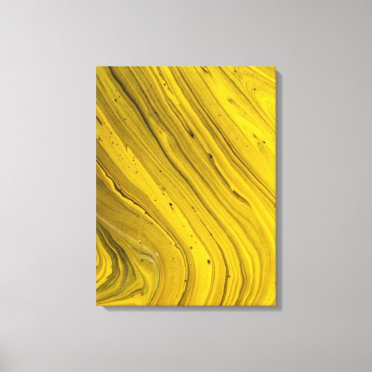 Gouden Geel Marmer Abstracte Vloeibare Kunst Canvas Afdruk (Voorkant)