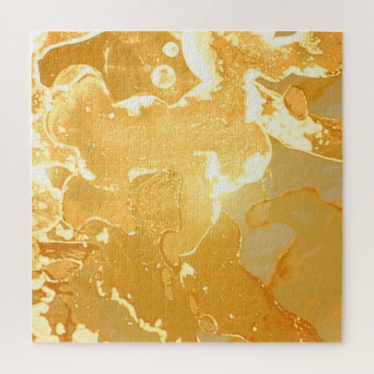 Gouden Geel Marmeren Inktpatroon Legpuzzel (Verticaal)