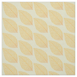 Gouden Geel Skelet Blad Patroon Pastelgroen Stof