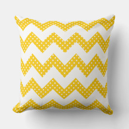 Gouden geel witte Stippen Chevron Decoratief Kusse Kussen