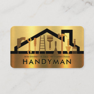 Gouden gelaagde handyman-gereedschap Silhouette Visitekaartje