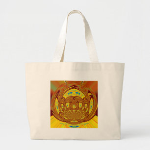 Gouden Gele Baseball Handschoen Art Print Grote Tote Bag