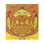 Gouden Gele Baseball Handschoen Art Print Notitieblok (Voorkant)