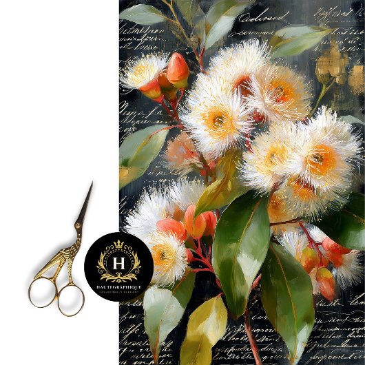 Gouden Gele Bloeiende Gumnut Decoupage Tissuepapier