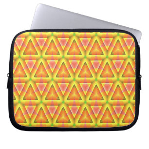 Gouden Gele Driehoek Patroon Laptop Sleeve