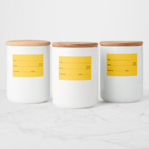 Gouden Gele Eten Labels voor Huis en Keuken Voedselcontainer Etiket