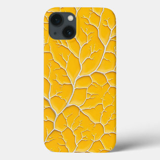 Gouden Gele iPhone Hoesje Aderontwerp Krachtig