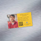 Gouden gele reparaties foto QR code klusjesman Magnetisch Visitekaartje (Voorbeeld)