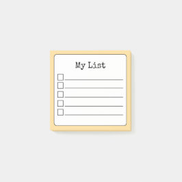 Gouden Gele Retro Lined Checklist Post-it® Notes