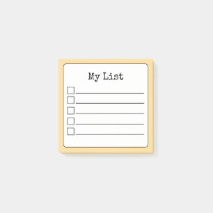 Gouden Gele Retro Lined Checklist Post-it® Notes