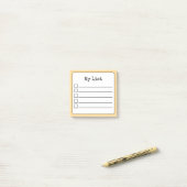 Gouden Gele Retro Lined Checklist Post-it® Notes (Op bureau)