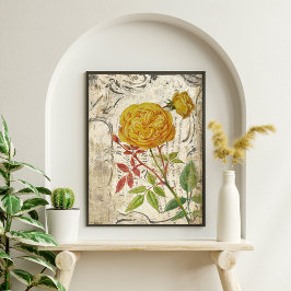 Gouden Gele Rose Decoupage Tissue Paper Tissuepapier