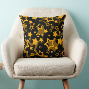 Gouden Gele Sterren Glitter Design Kussen