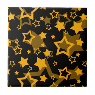 Gouden Gele Sterren Glitter Ontwerp Tegeltje