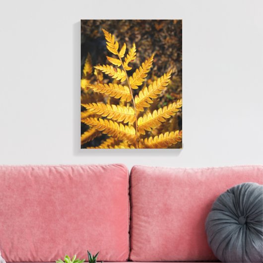 Gouden Gele Varen Fall Bladeren Canvas Afdruk (Insitu (Woonkamer))