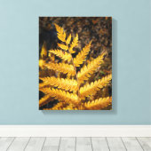 Gouden Gele Varen Fall Bladeren Canvas Afdruk (Insitu (Houten vloer))