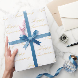 Gouden gelukkig jubileum script lettertype patroon cadeaupapier