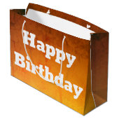 Gouden Gelukkige Verjaardag Gift Bag Groot Cadeauzakje (Achterkant Gekanteld)