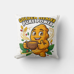 Gouden Genezer Pure Power Kurkuma Wortel Grafische Kussen