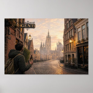 Gouden Gent Kathedraal Reisposter Poster