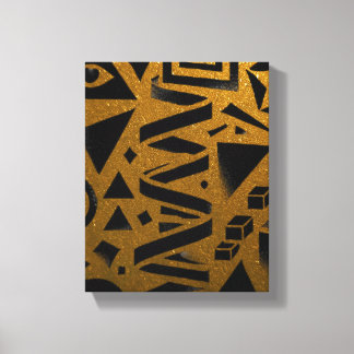 Gouden Geometrie: Een Moderne Gloed Canvas Afdruk