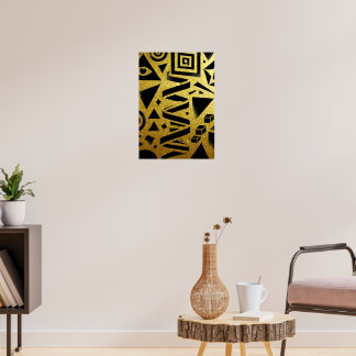 Gouden Geometrie: Een Moderne Gloed Poster