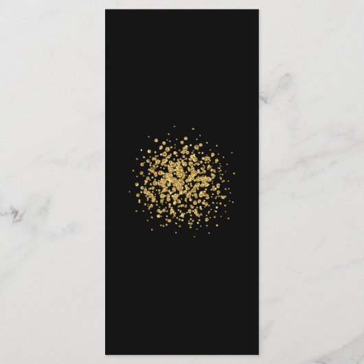 Gouden geometrie op zwart trouwmenu menu (Achterkant)