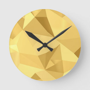 Gouden Geometrisch Abstract Patroon Ronde Klok